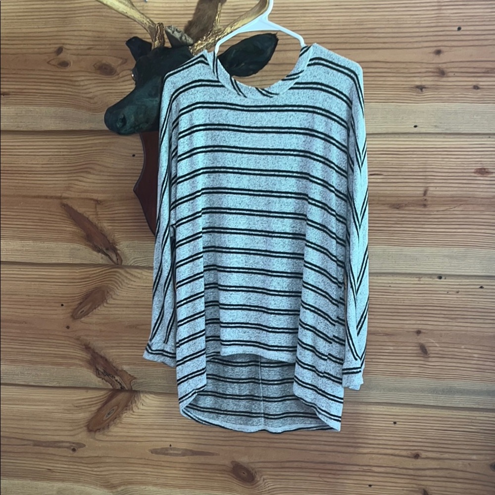 Striped Gray Women's Top